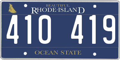 RI license plate 410419