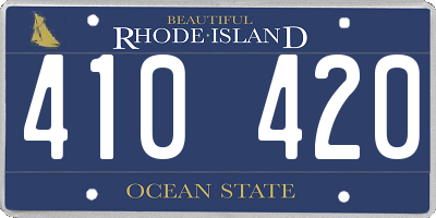 RI license plate 410420
