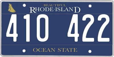 RI license plate 410422