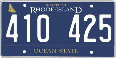 RI license plate 410425