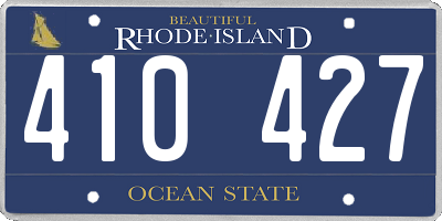 RI license plate 410427