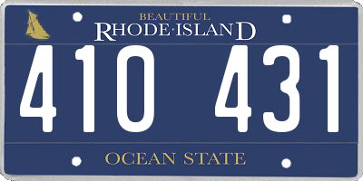 RI license plate 410431