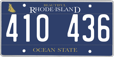 RI license plate 410436