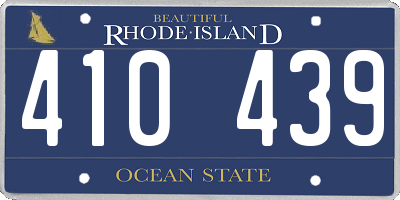 RI license plate 410439