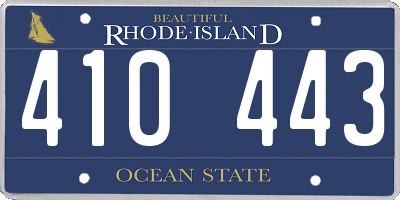 RI license plate 410443