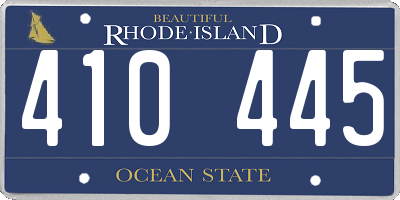 RI license plate 410445