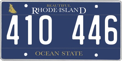 RI license plate 410446