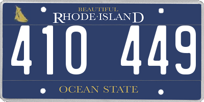RI license plate 410449