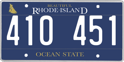 RI license plate 410451