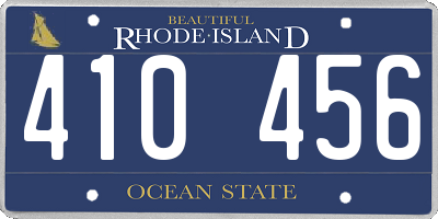 RI license plate 410456