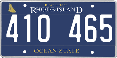 RI license plate 410465