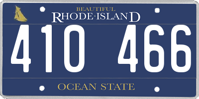 RI license plate 410466