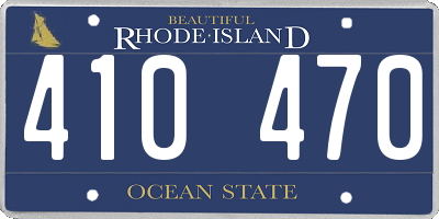 RI license plate 410470