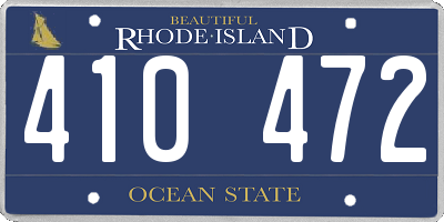 RI license plate 410472