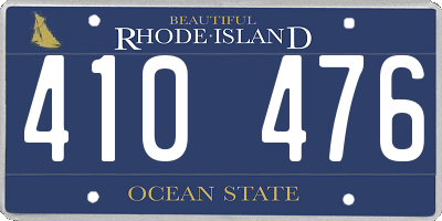 RI license plate 410476