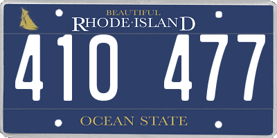 RI license plate 410477