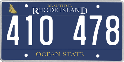 RI license plate 410478
