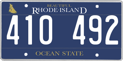 RI license plate 410492