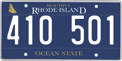 RI license plate 410501