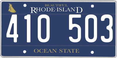 RI license plate 410503