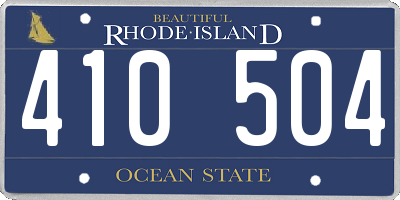 RI license plate 410504