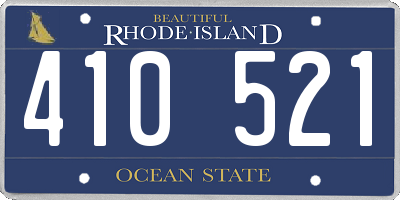RI license plate 410521