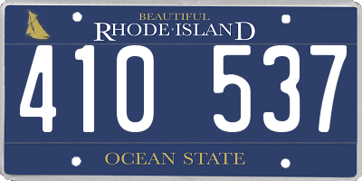 RI license plate 410537