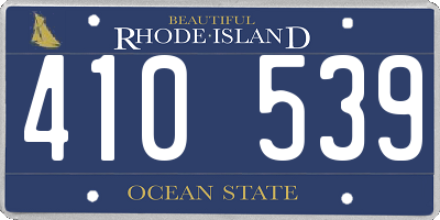 RI license plate 410539