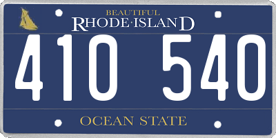 RI license plate 410540