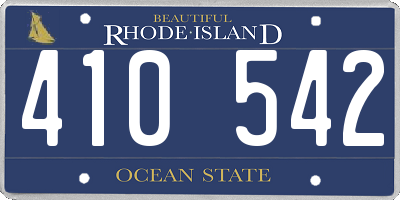 RI license plate 410542