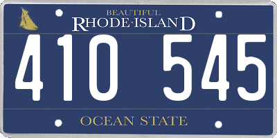 RI license plate 410545