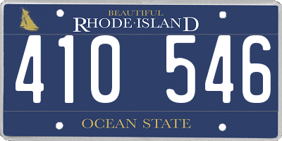 RI license plate 410546