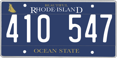 RI license plate 410547