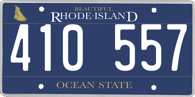 RI license plate 410557