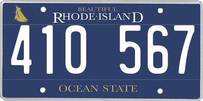RI license plate 410567