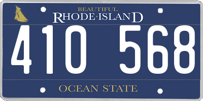 RI license plate 410568