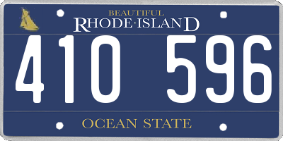 RI license plate 410596
