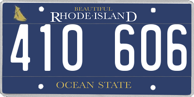RI license plate 410606