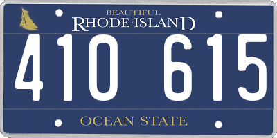RI license plate 410615