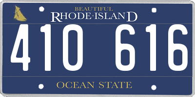 RI license plate 410616