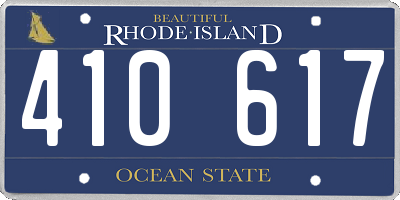 RI license plate 410617