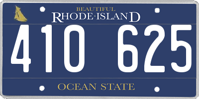 RI license plate 410625