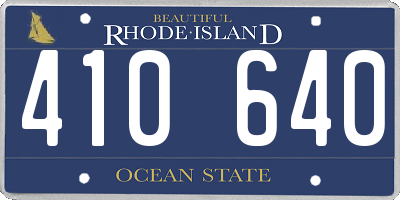 RI license plate 410640
