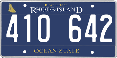 RI license plate 410642