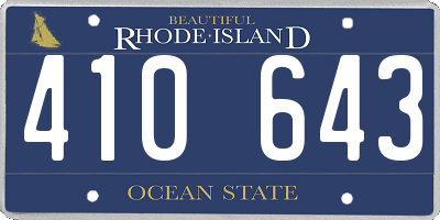 RI license plate 410643
