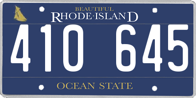 RI license plate 410645