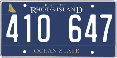 RI license plate 410647