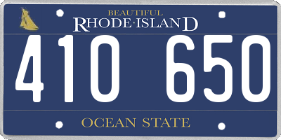 RI license plate 410650
