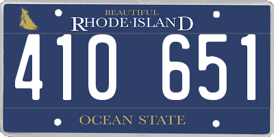 RI license plate 410651