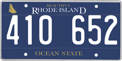 RI license plate 410652